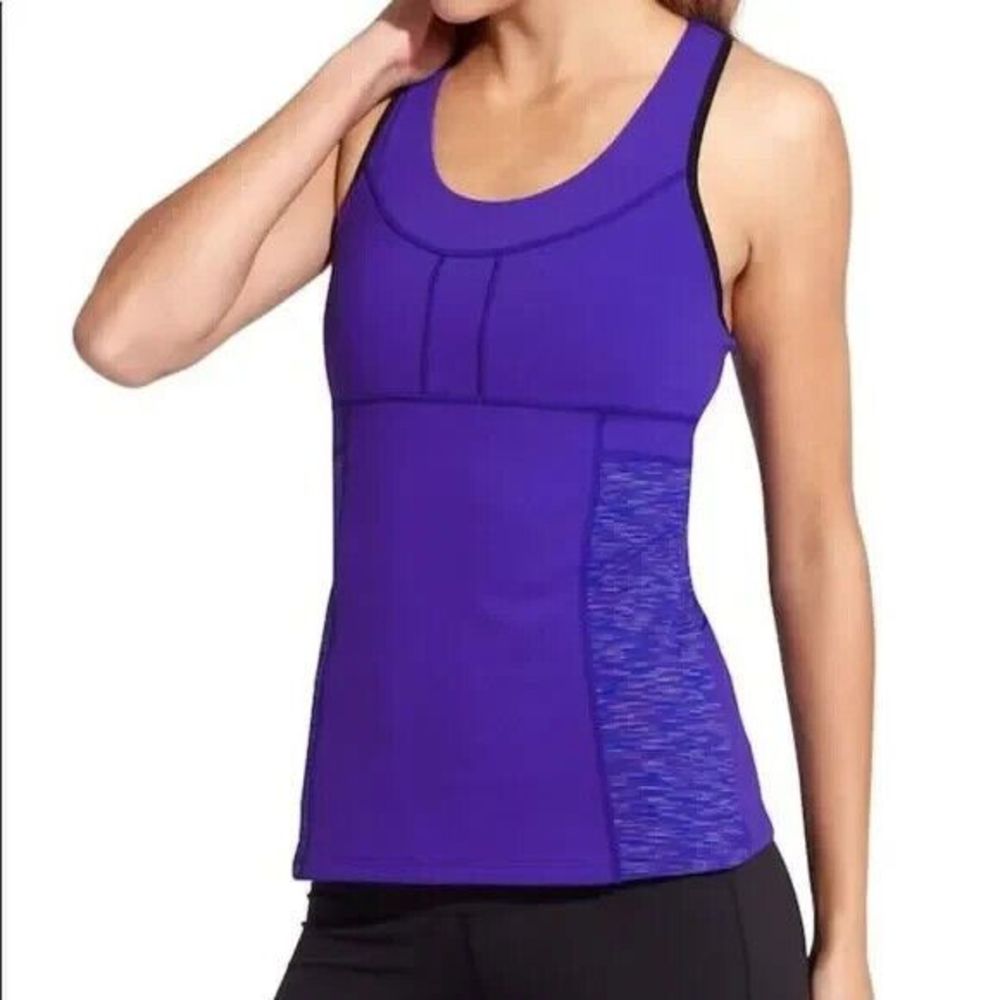 ATHLETA Womens XXS Purple Space Dye PR Tank 2 Racerback NEW! MSRP $69‎